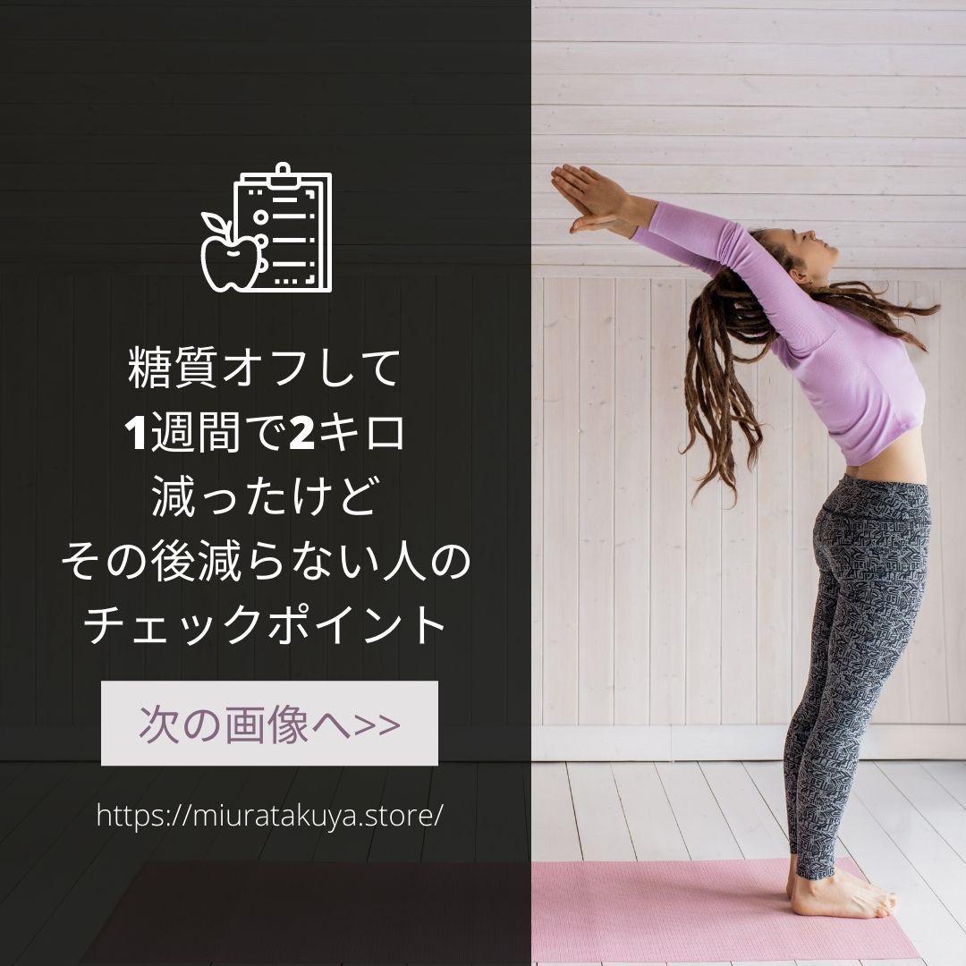 糖質カットで1週間で2キロ痩せた!けど、その後、痩せないって人の話! | ミウラタクヤ商店