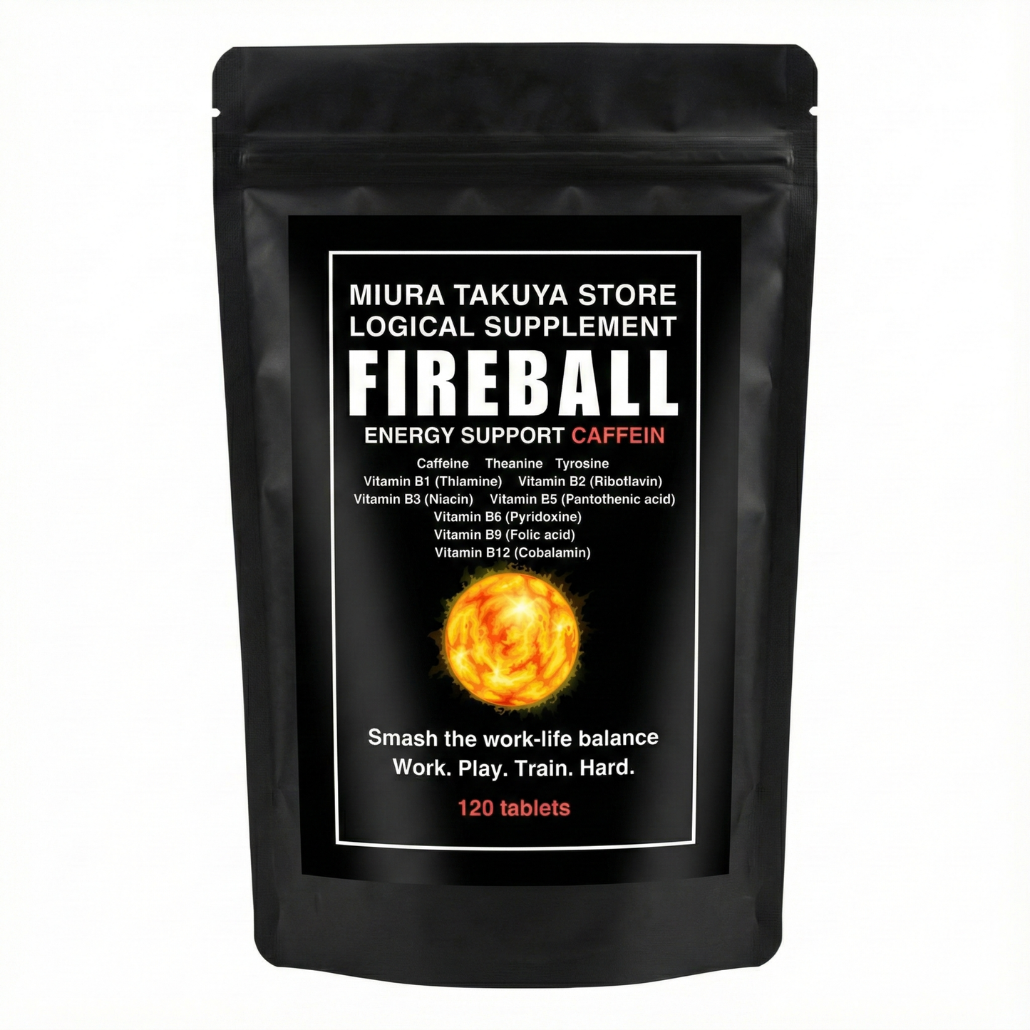 FIREBALLファイヤーボールサプリメント 120粒/1袋 カフェイン チロシン テアニン ビタミンB群配合
