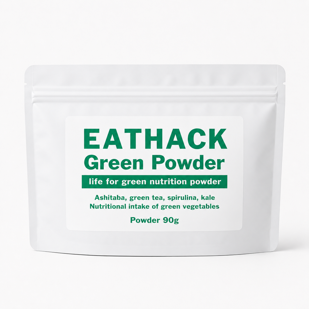 EATHACK-AOJIRU（青汁） 明日葉・緑茶・ケール・スピルリナの四分割 90g  30杯分